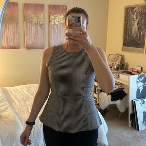 WHBM Peplum Check Top